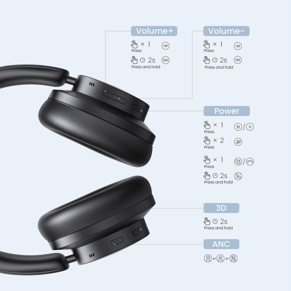 UGREEN 90422 HiTune Max3 Wireless Headset Mix 35dB ANC Active Noise Cancelling Earphone Bluetooth Headphone with 3.5mm Audio Cable UGREEN 90422 HiTune Max3 Wireless Headset Mix 35dB ANC Active Noise Cancelling Earphone Bluetooth Headphone with 3.5mm Audio Cable